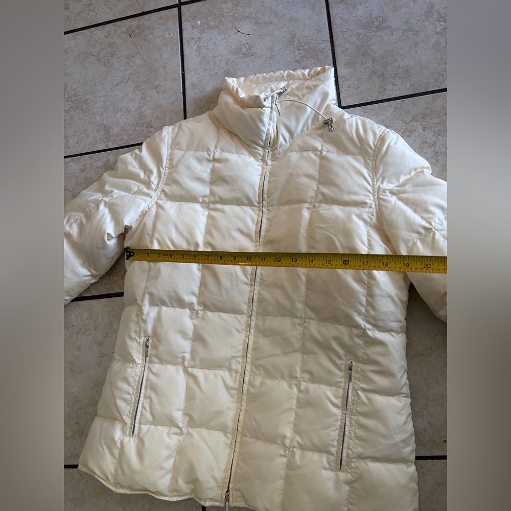 Womens Talbots Petite Ivory Puffer Jacket Size Medium - Picture 6 of 6